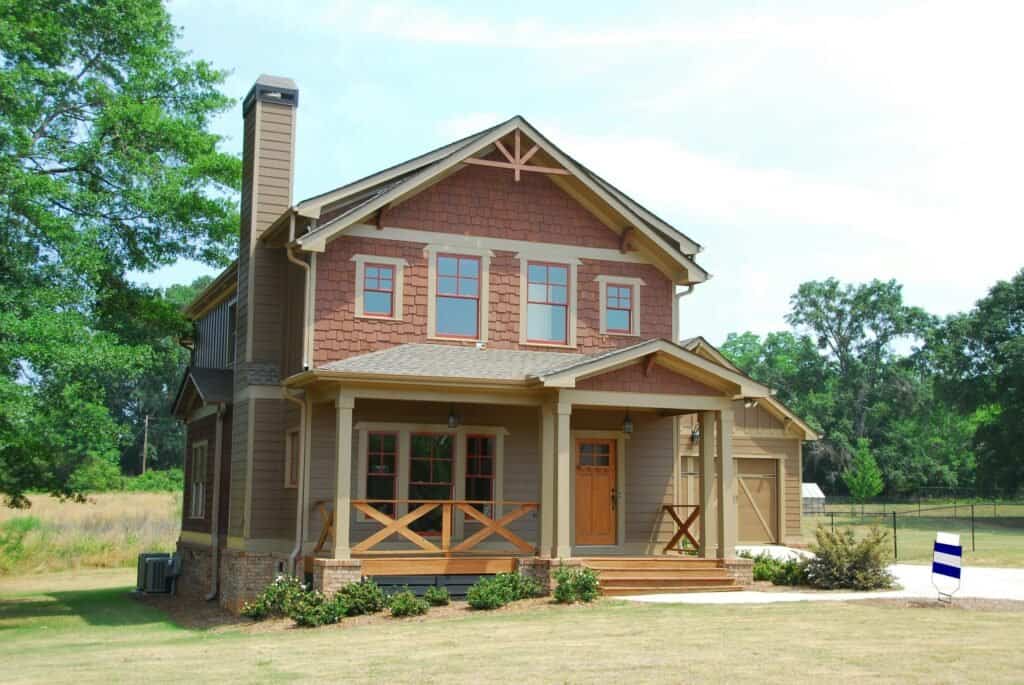 Residential house surrounded by greenery